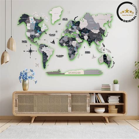 3D LED Wooden World Map from Enjoy The Wood ‣ Good Price, Reviews