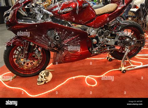 Motorcycle Show Custom paint job on a Halloween bike Stock Photo - Alamy