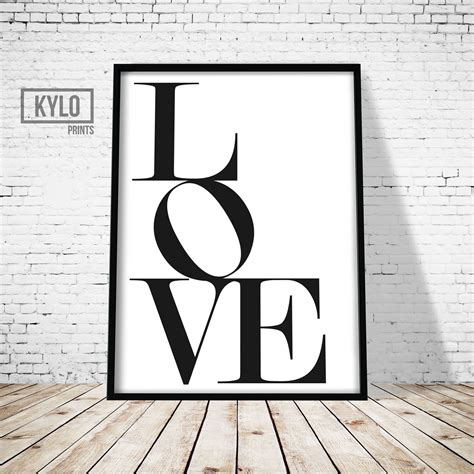 Love Print Love Wall Art Love Printable Elegant Typography