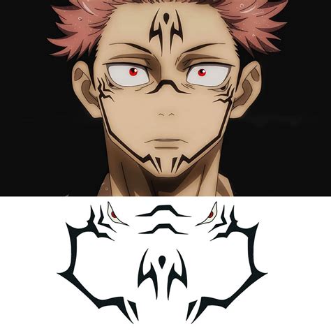 Sukuna Face Temporary Tattoo Set | Tattoo set, Anime cosplay makeup, Face stencils