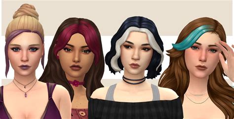 Hair Streak Overlays for 4 Hairs | Sims hair, The sims 4 skin, Sims 4 curly hair