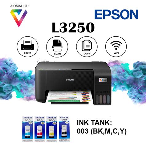 EPSON EcoTank L3250 All-In-One Printer (Color, A4, Wi-Fi, Print, Scan, Copy)