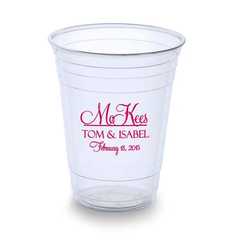 500 Personalized 16oz Disposable Plastic Cups Wedding by Factory21