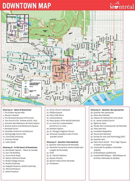 Montreal downtown map - Ontheworldmap.com