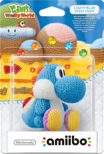 Light-Blue Yarn Yoshi | amiibo | Yoshi's Woolly World Collection | Nintendo