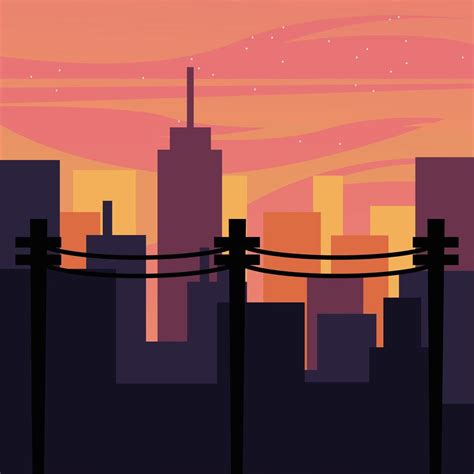 cityscape with pink sky background 1993969 Vector Art at Vecteezy