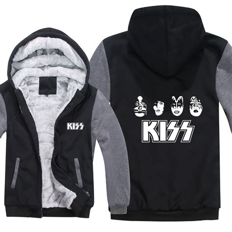 2020 Kiss Band Hoodies Men Pullover Wool Liner Jacket Kiss Band Hip Hop Sweatshirts Hoody ...