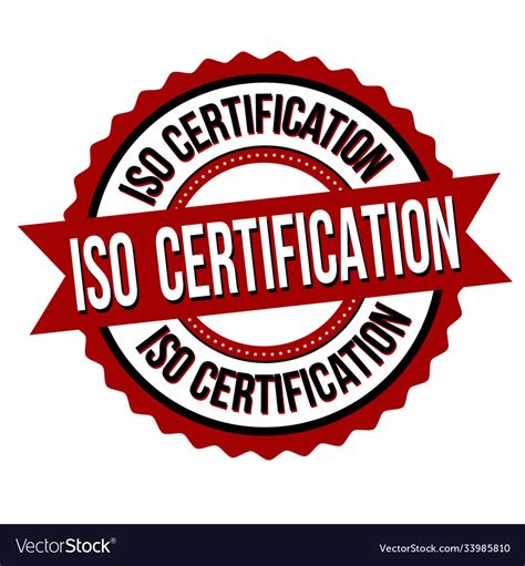 Iso certification label or sticker Royalty Free Vector Image