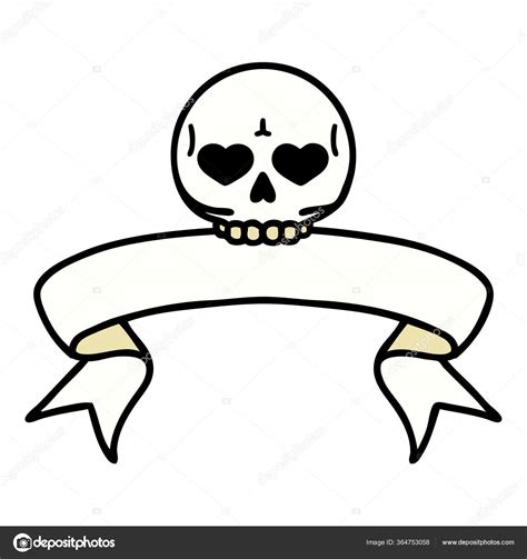 Traditional Tattoo Banner Skull Stock Vector by ©lineartestpilot 364753058