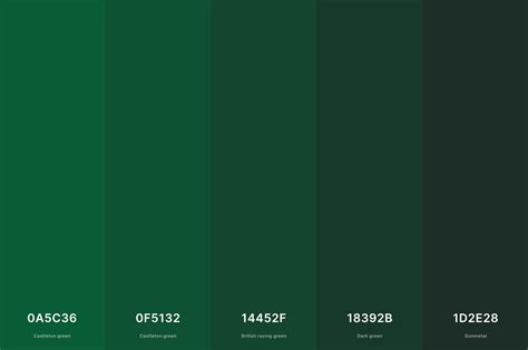 35+ Best Green Color Palettes with Names and Hex Codes | Green colour palette, Hex color palette ...