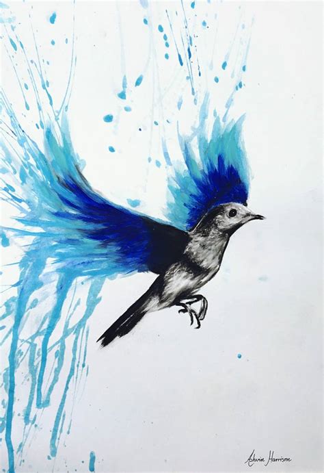 Blue Bird Flying Drawing at GetDrawings | Free download