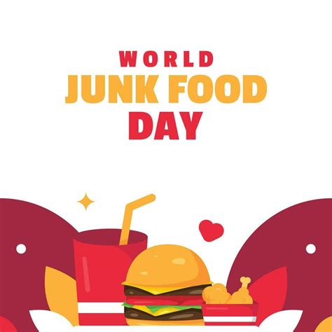 Junk Food Day Flat Illustration event 25757392 Vector Art at Vecteezy