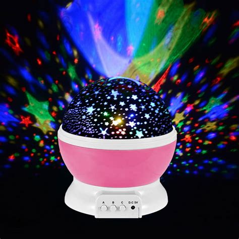 Rotating Sun And Star Moon projector rotating night Light Lamp for kids to sleep 4 LED Bead 360 ...