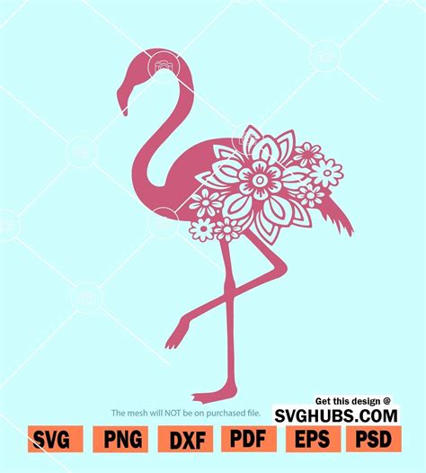 Floral Flamingo SVG, Flamingo svg files for Cricut, Summer SVG