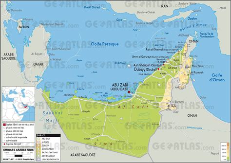 Carte des Emirats arabes unis - Plusieurs cartes du pays du Moyen-Orient