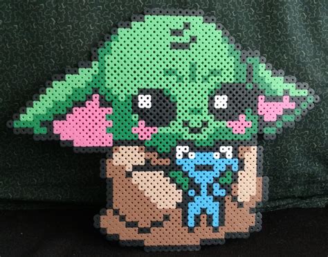 baby yoda pixel art - Star Wars Baby Yoda Cute Pixel Art Bead Sprite Perler Geek Craft Handmade ...