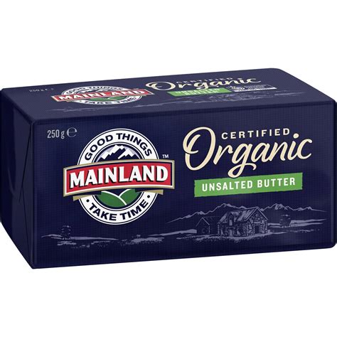 Mainland Organic Butter Unsalted 250g | Woolworths