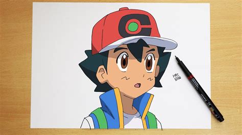 How to draw Ash Ketchum || Step by step || Pokémon Journeys - YouTube