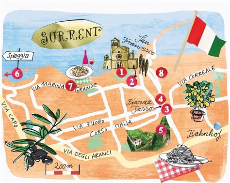 A map of Sorrento, Italy – License image – 10325357 Image Professionals