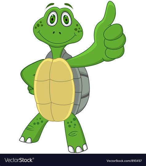 Cute funny turtle cartoon Royalty Free Vector Image