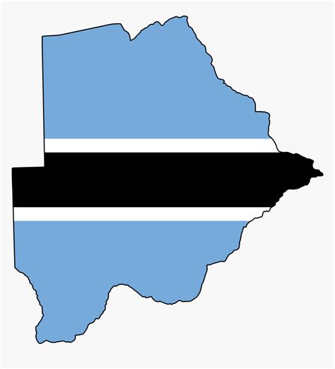 Botswana Flag Map - Botswana Flag In Country, HD Png Download - kindpng