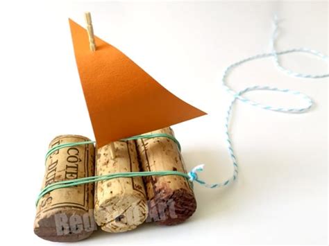 Upcycled Cork Crafts - Cork Boat - Red Ted Art's Blog