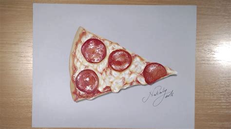 How I draw a pizza - Hyperrealistic art - YouTube