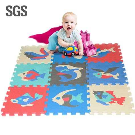 9 PCS Children Baby Play Puzzle Mat Kids Room Carpet EVA Foam Puzzle Mat Soft Floor-in Play Mats ...