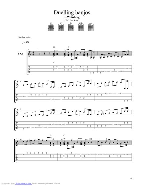 Duelling banjos guitar pro tab by Anonymous @ musicnoteslib.com