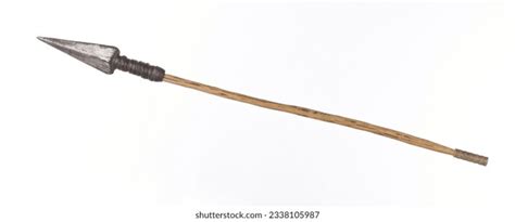 Antique Wooden Spear Isolated On White Stock Photo 2338105987 | Shutterstock