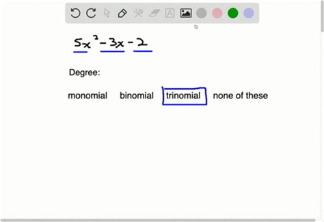 SOLVED:Identify the coefficient and degree of each monomial. 5 t^{2}