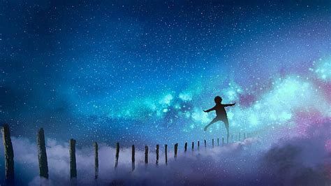 HD wallpaper: painting, illustration, night, galaxy, imagination, blue ...