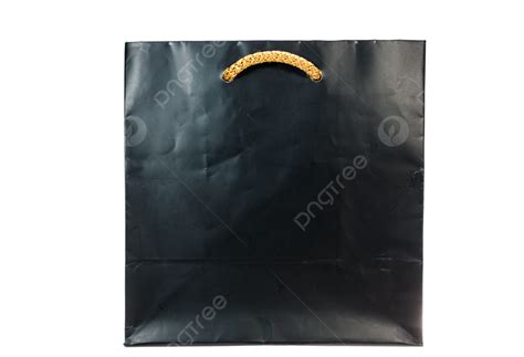 Black Paper Bag On White Background Handle, Handle, Packaging, Recycled PNG Transparent Image ...