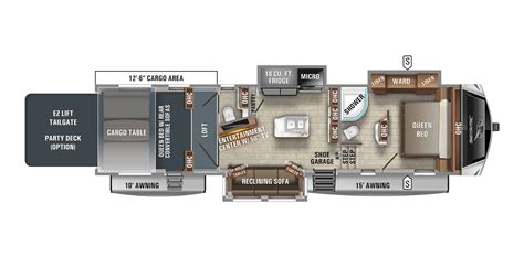 Front Living Room 5th Wheel Toy Hauler Rv Floor Plans | Bryont Blog