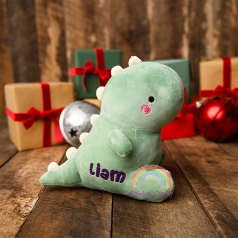 Green Personalized Dinosaur Plush Toy, Dinosaur Stuffed Soft Animal ...