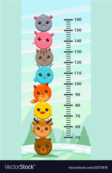 Kids height chart Royalty Free Vector Image - VectorStock