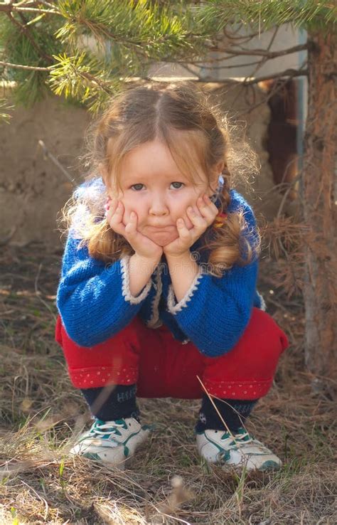 Little girl sad face stock photo. Image of baby, walking - 19331728