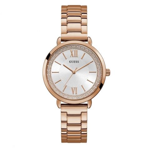 Guess Watches Guess Ladies Posh Rose Gold Watch - Women's Watches from Faith Jewellers UK