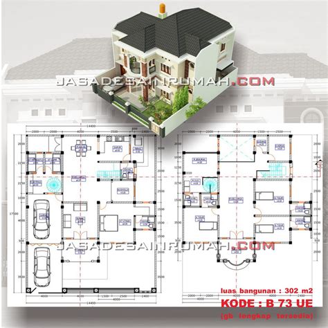 Denah Rumah Klasik Modern 2 Lantai - Modern Minimalis