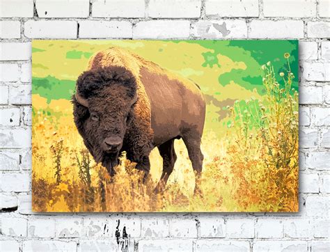 Buffalo Wall Art Bison Print Animal Poster Wildlife Pop Art | Etsy