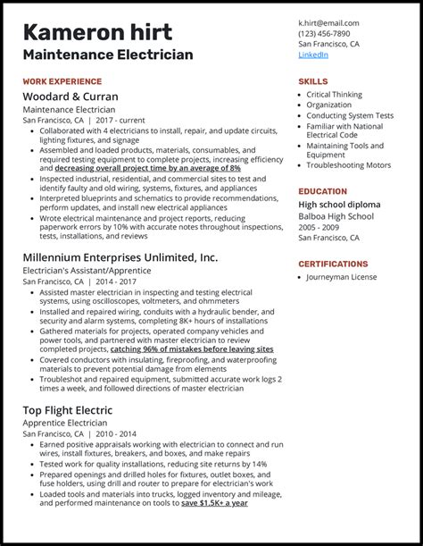 12 Electrician Resume Examples [& Templates]