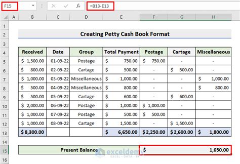 How to Create Petty Cash Book Format in Excel (With Easy Steps)