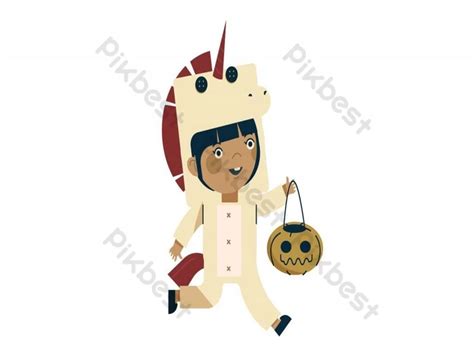 Maligayang Batang Cartoon Ng Halloween Na May Kalabasa Vector Graphic ...