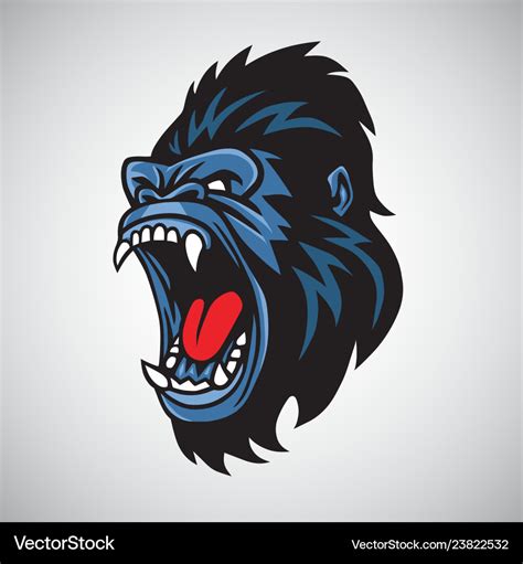 Angry gorilla mascot cartoon logo Royalty Free Vector Image