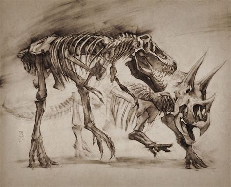 T-Rex vs Triceratops study, LANHM 2015 by MinohKim on DeviantArt