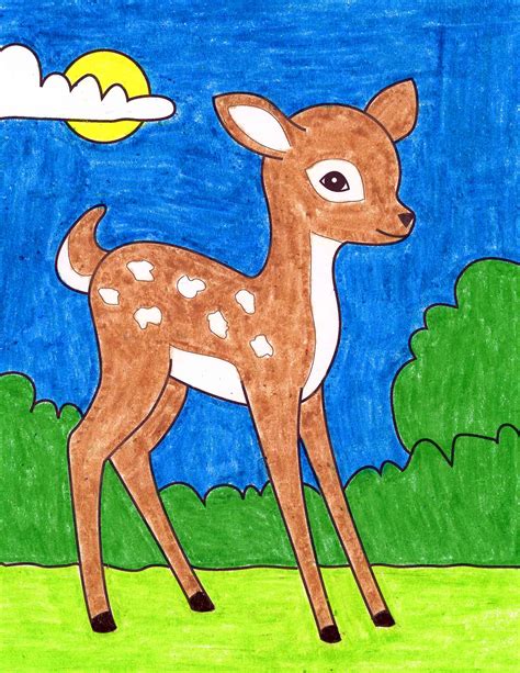 How To Draw Deer For Kids Deer Animal Drawing Step By Step Drawing ...