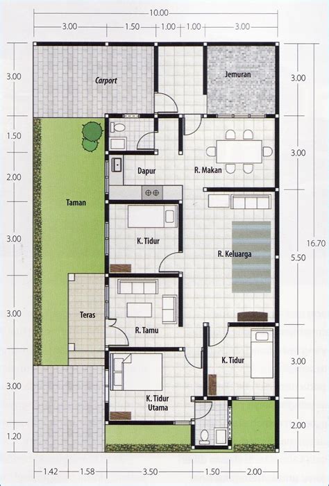 Denah Rumah 4 Kamar 1 Mushola - Desaun Gambar Rumah Idaman