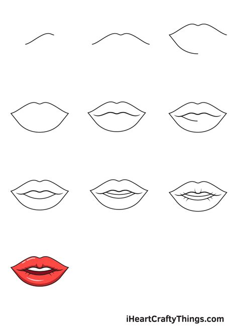 Lips Drawing — How To Draw Lips Step By Step