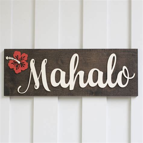 Mahalo Sign Hawaii Mahalo sign Rustic Sign Wood sign | Etsy