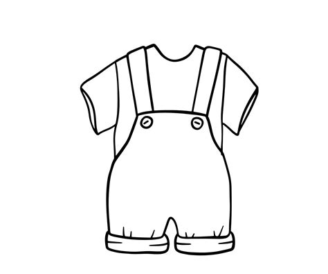 Infant boy cute clothes doodle. Outline sketch Baby clothes isolated on white 21391408 Vector ...